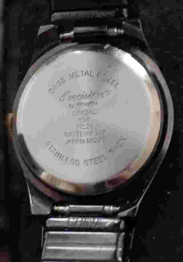 Precision Gruen Diamond Quartz Women's Watch Black Dial Gold/Black Case Bezel