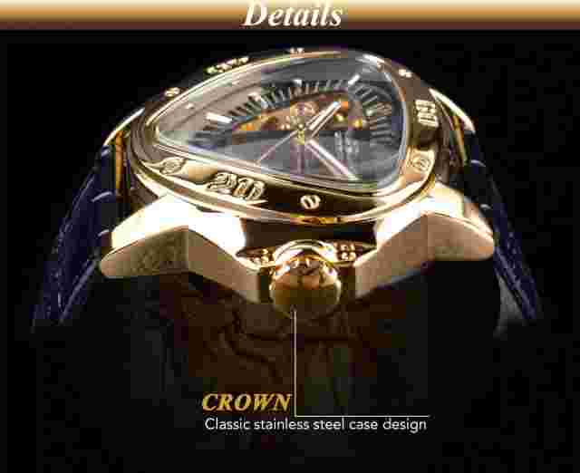 Winner Steampunk Fashion Triangle Golden Skeleton Movement Mysterious Men