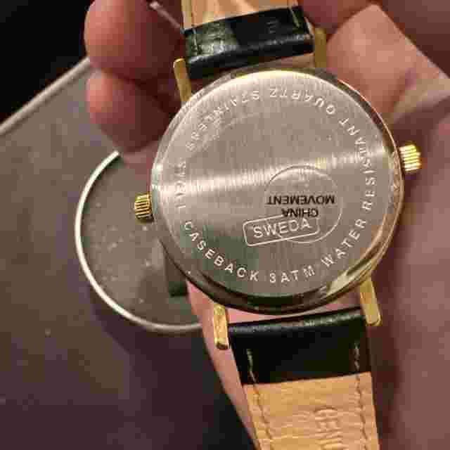 Chevrolet Wrist Watch, Blue Logo Gold Outer Rim With Case