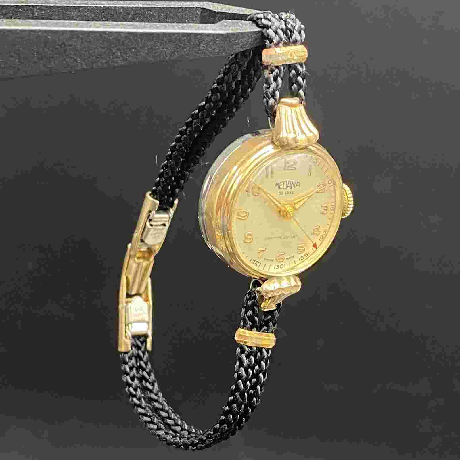 Vintage Medana De Luxe Shock Resistant 7 Jewels 392 Swiss Cocktail Watch