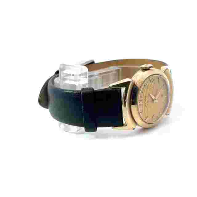 Lord Elgin Golden Knight 14k Gold Filled Case Gold Dial Manual Wind Mens Watch