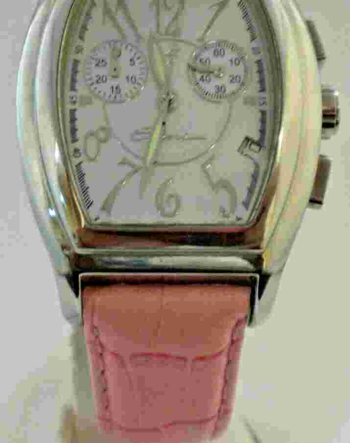 Elini Watch WH12325APK Women's New Yorker Chronograph Pearl Dial Pink Leather
