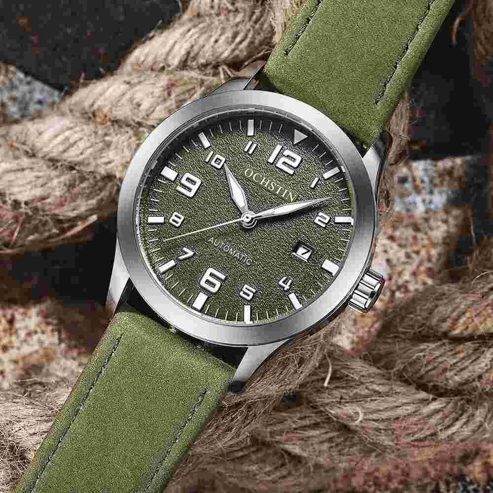 OCHSTIN Quartz 8235. Yellow Dial With Leather Strap. Ships From USA