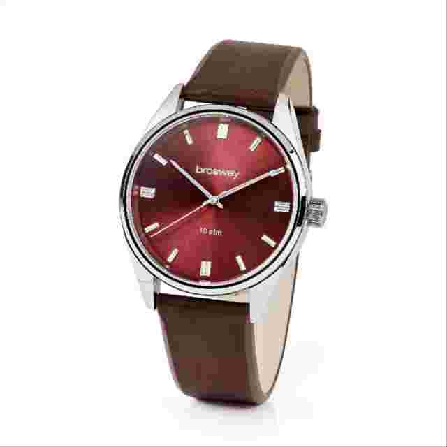 OROLOGIO SOLO TEMPO UOMO BROSWAY MODEL WM102 CINTURINO MARRONE