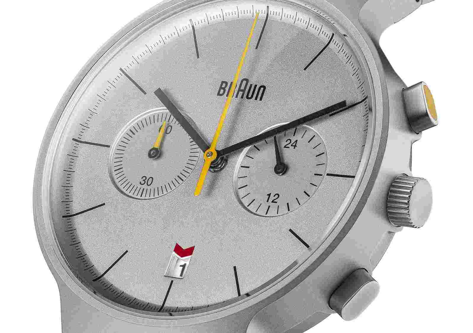 Braun Mens Classic Chronograph Quartz Watch Stainless Steel Bracelet BN0265 New