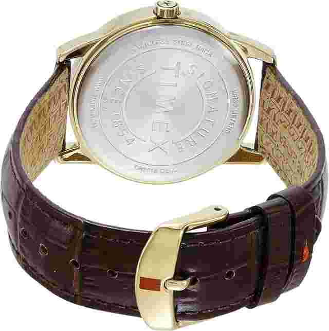 Timex Men's Easy Reader TW2R65100 Gold Crocodile Leather Quartz Fashion Watch