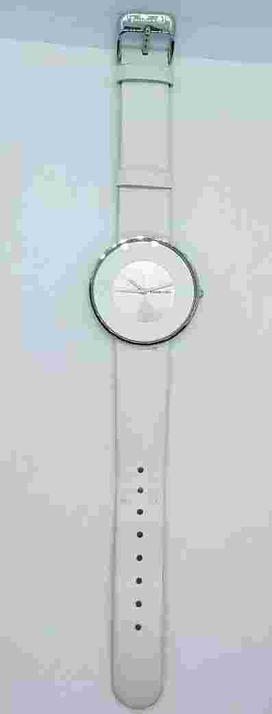 Rare Lambretta Watch Analog Quartz Movement White Leather Band Wrist Untested