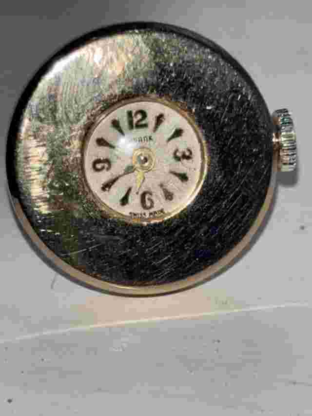 Watch Cufflinks Goldtone SWISS Wind Up Movement NOT BATTERY!!