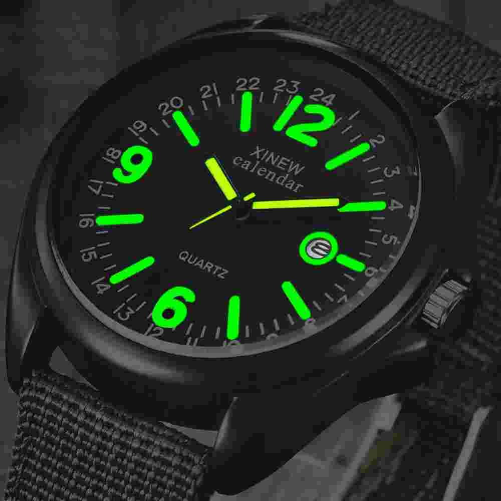 Men Watch Quartz Luminous Dial Date Wrist Watch Sport Military Tactical Watch