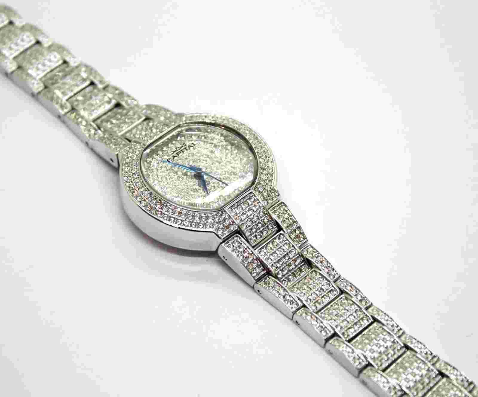 Quartz Watch Capital New York in Steel with Crystals AX8082