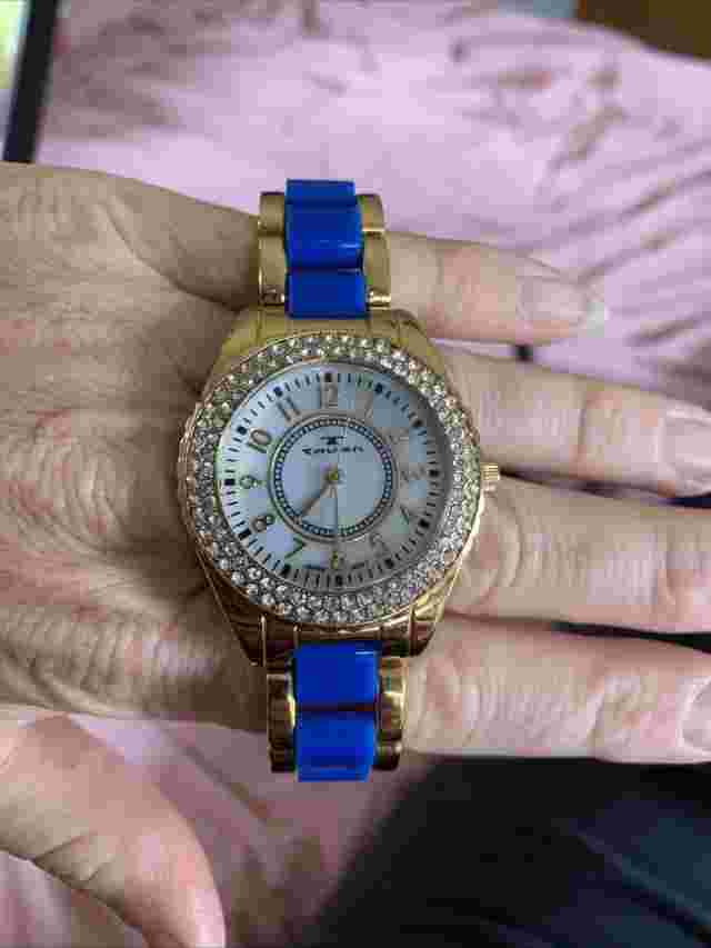 TAVAN WOMENS WATCH NO.9339 Blue And Gold Wristband needs battery