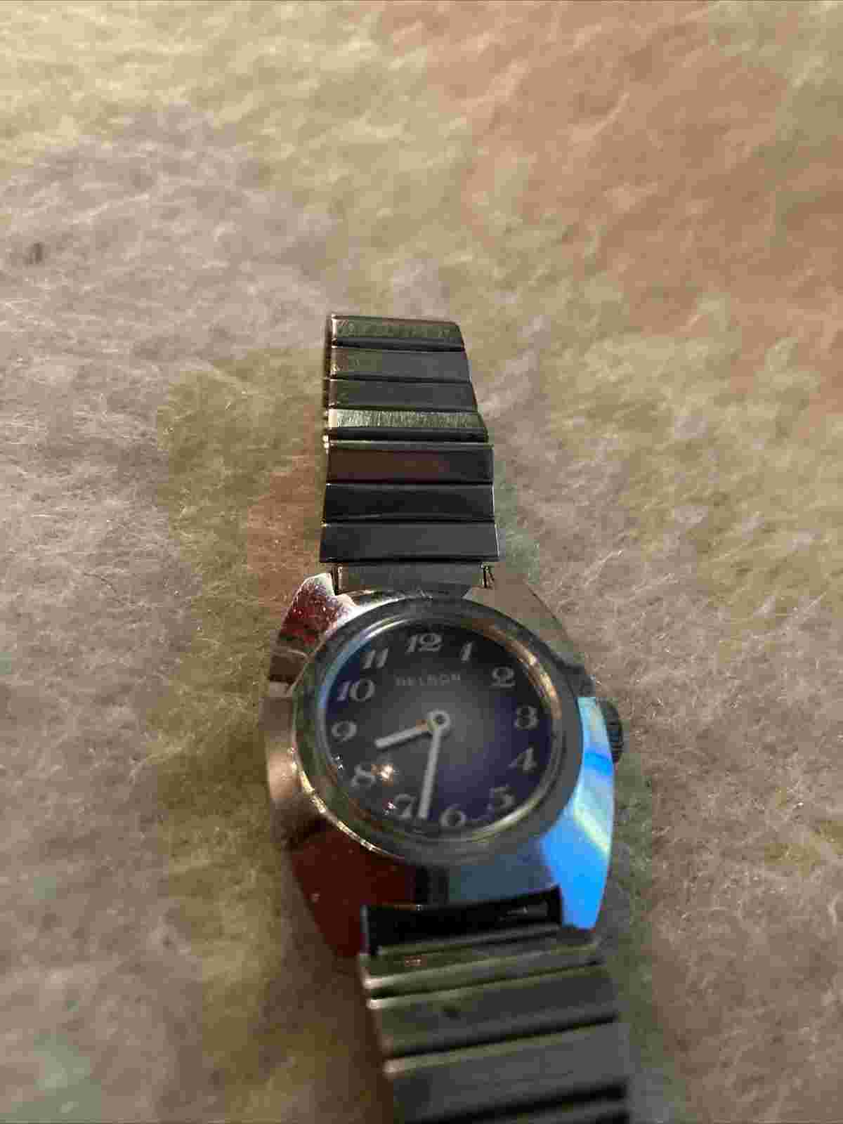 MID CENTURY MODERN NELSON LADIES WRISTWATCH BLUE FACE Needs new battery