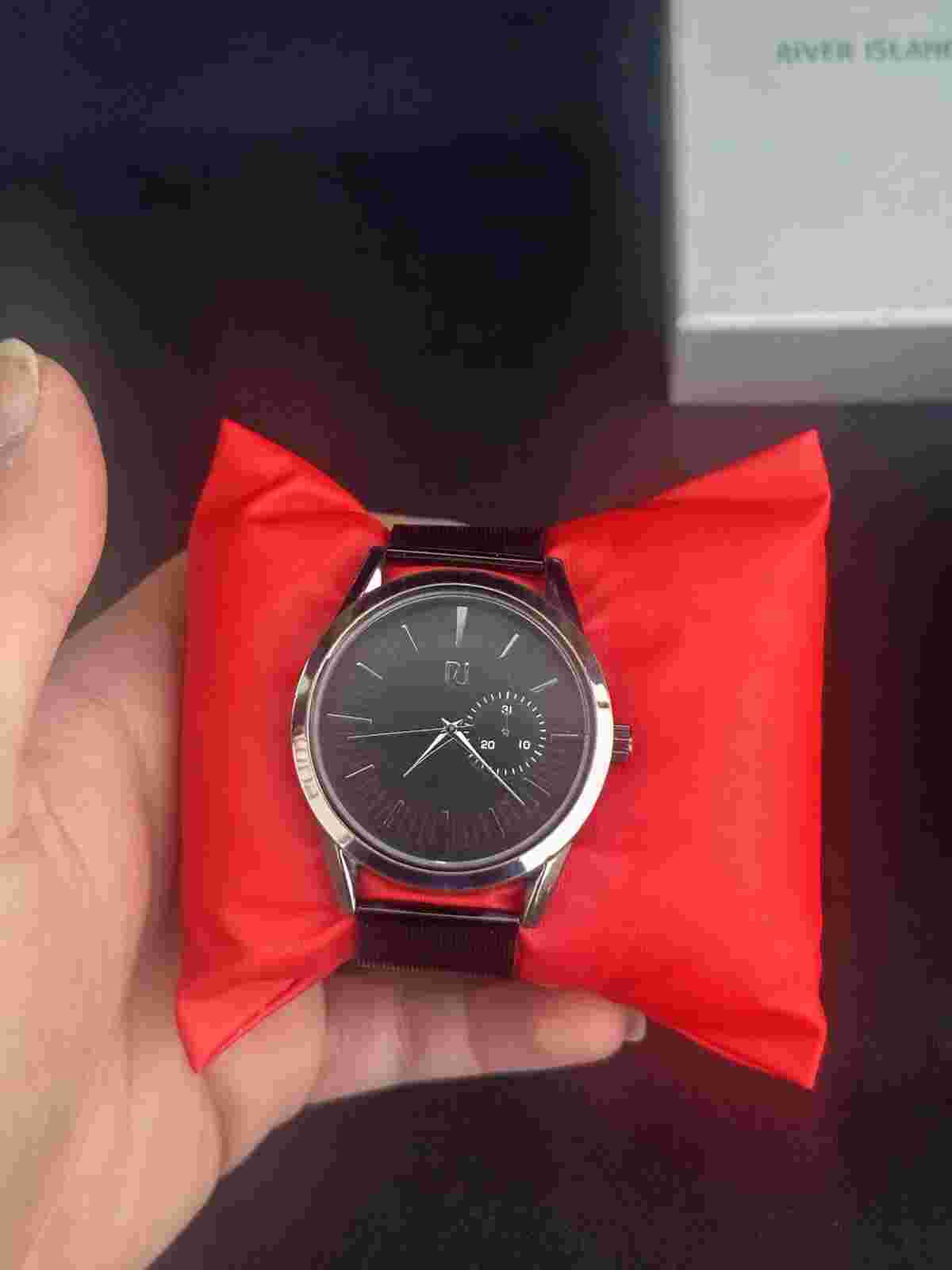 River Island Quartz Movement Stainless Steel Caseback Dress Wrist Watch - Boxed