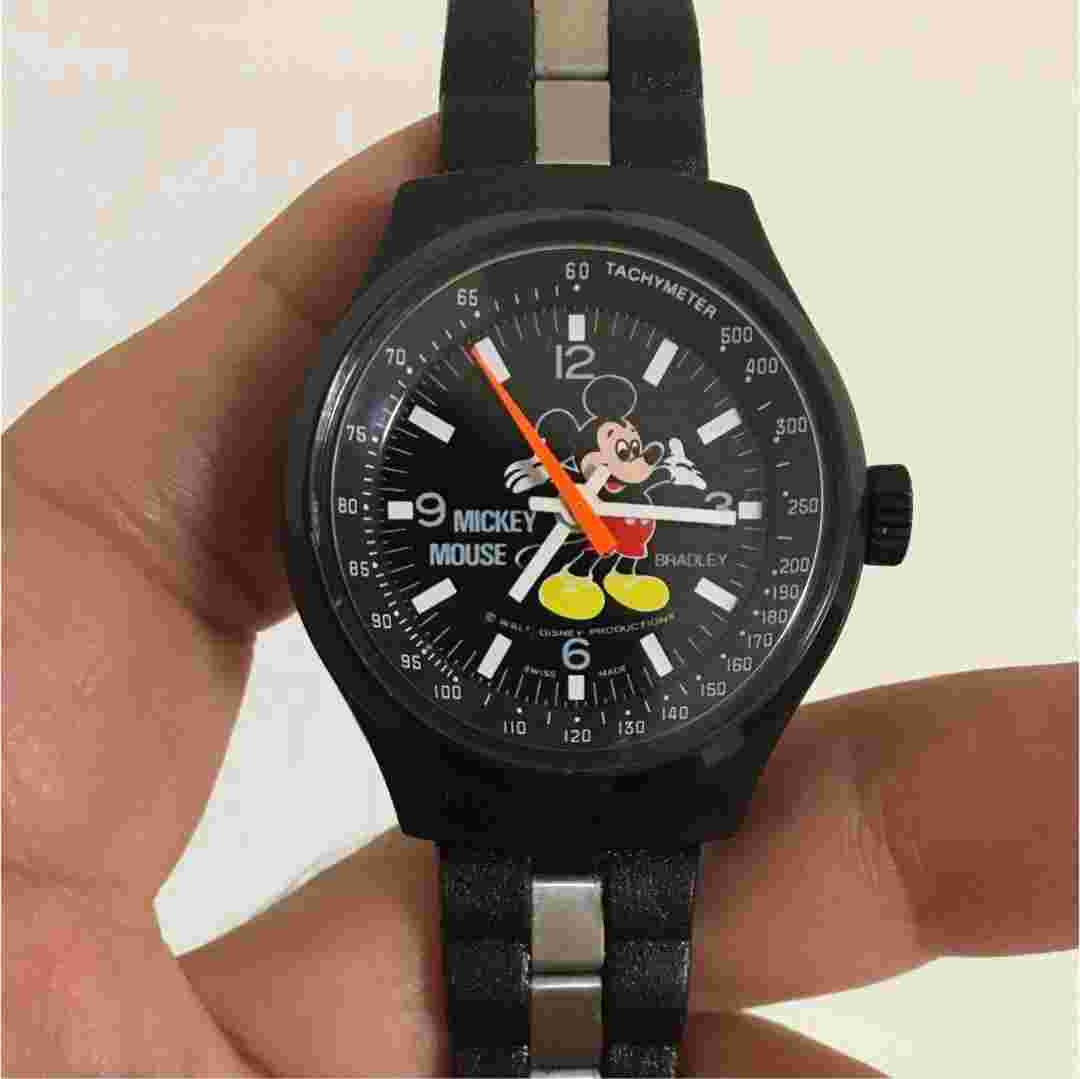 Bradley Analog Mechanical (Manual) Retro Mickey Mouse Watch Used from Japan
