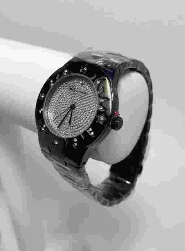 NEW Blumarine BM.3152LS/05M Womens Sun & Stars Swarovski Crystal Black Watch