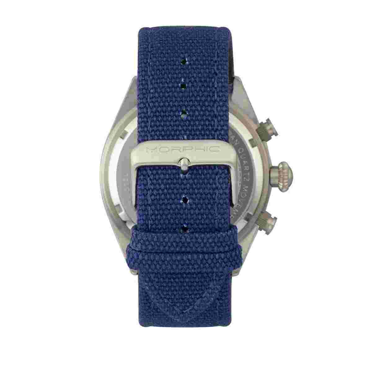 MORPHIC M53 Series Chronograph Fiber-weaved Leather Band Men's Watch