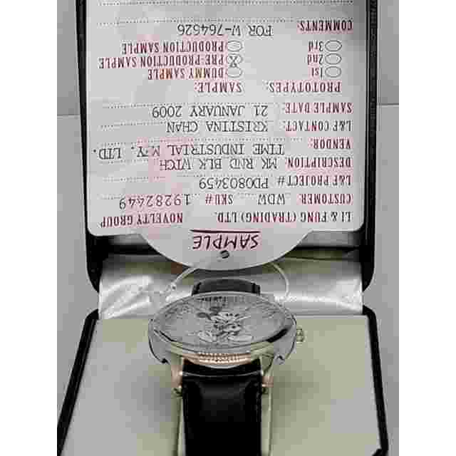 Rare Walt Disney World Mickey Mouse Watch - Pre-Production Sample, Black Leather