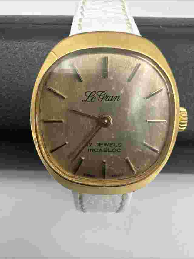 VTG Women’s Le Gran Incabloc Swiss Made Wind Up Watch Works Gold Tone 1950s?