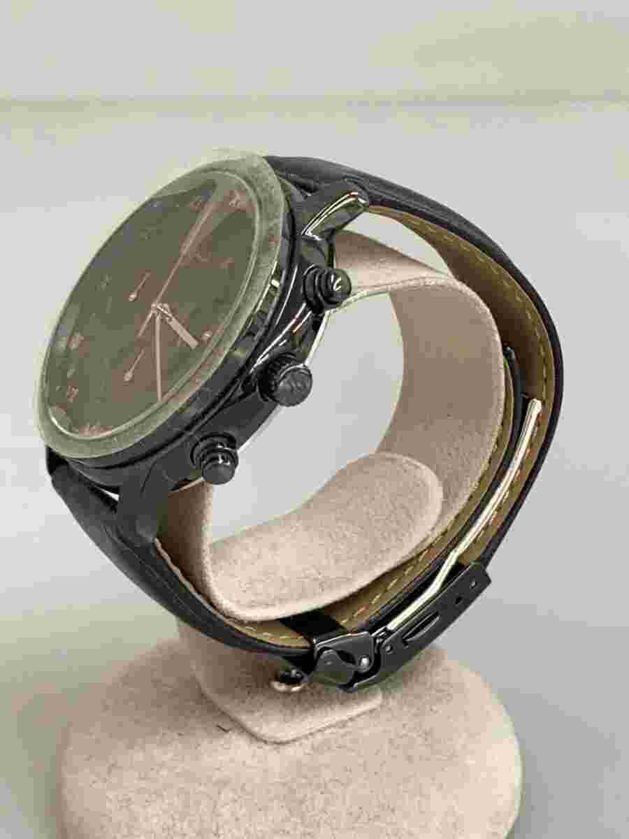 agnes b. VR42-KED0 Quartz Analog Watch Leather Black Near Mint JAPAN