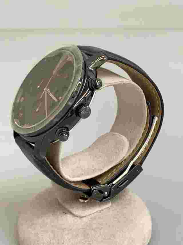 agnes b. VR42-KED0 Quartz Analog Watch Leather Black Near Mint JAPAN