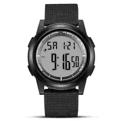 Mens Digital Watch Ultra-Thin Minimalist Sports Waterproof A1-R021-All Black