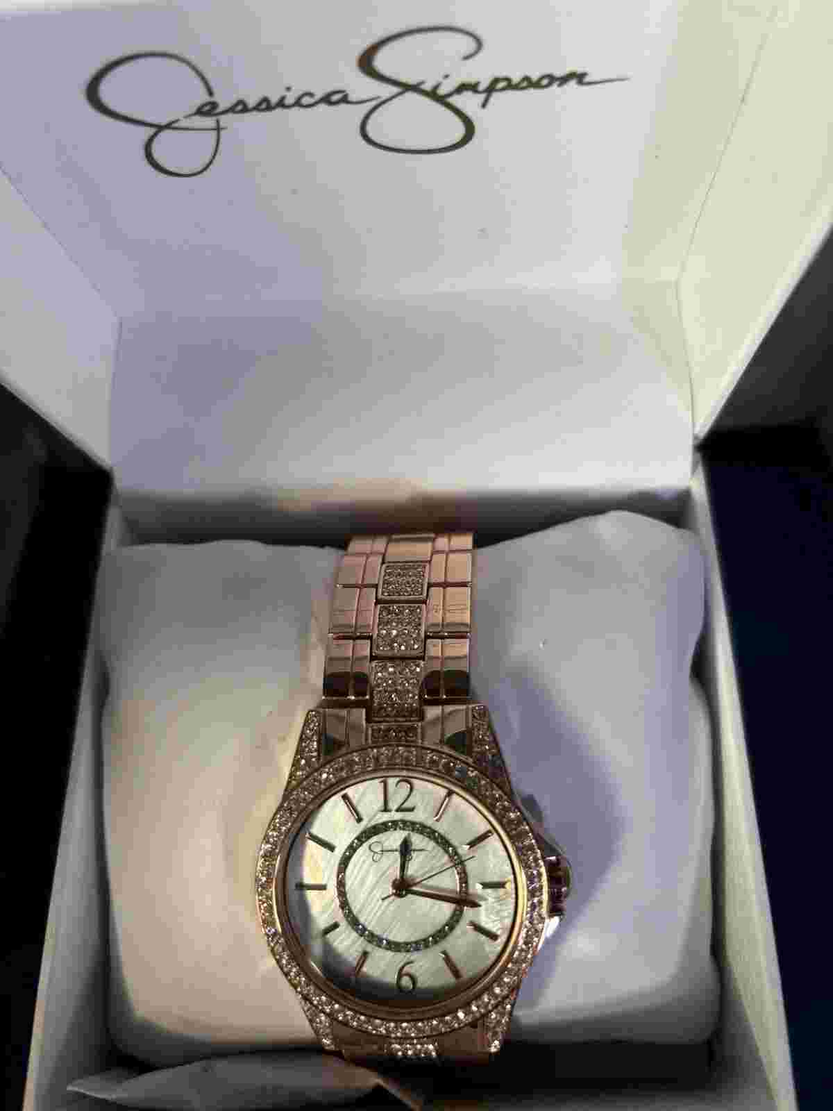 Jessica Simpson Watch With Metal Bracelet Strap