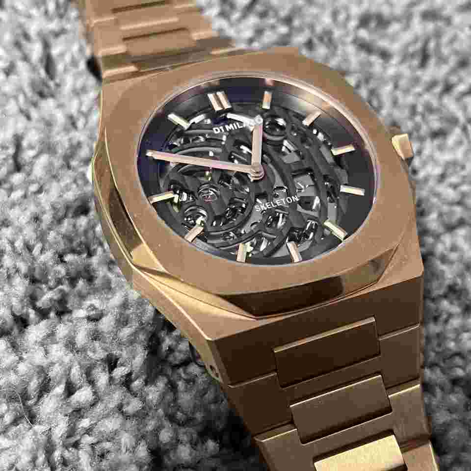 D1 Milano Skeleton Automatic Watch Gold Stainless Steel Used