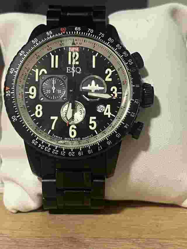 ESQ Movado Chronograph Black Dial Watch