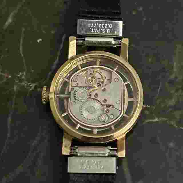 Cornavin Watch 17 Jewels Clear Case Shock Proof Gold Tone Vintage Needs Battery