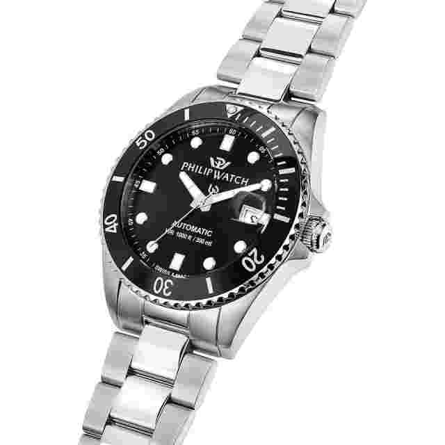 Philip Watch Caribe Automatic 42mm Men's Watch R8223216009 Steel Black Diver