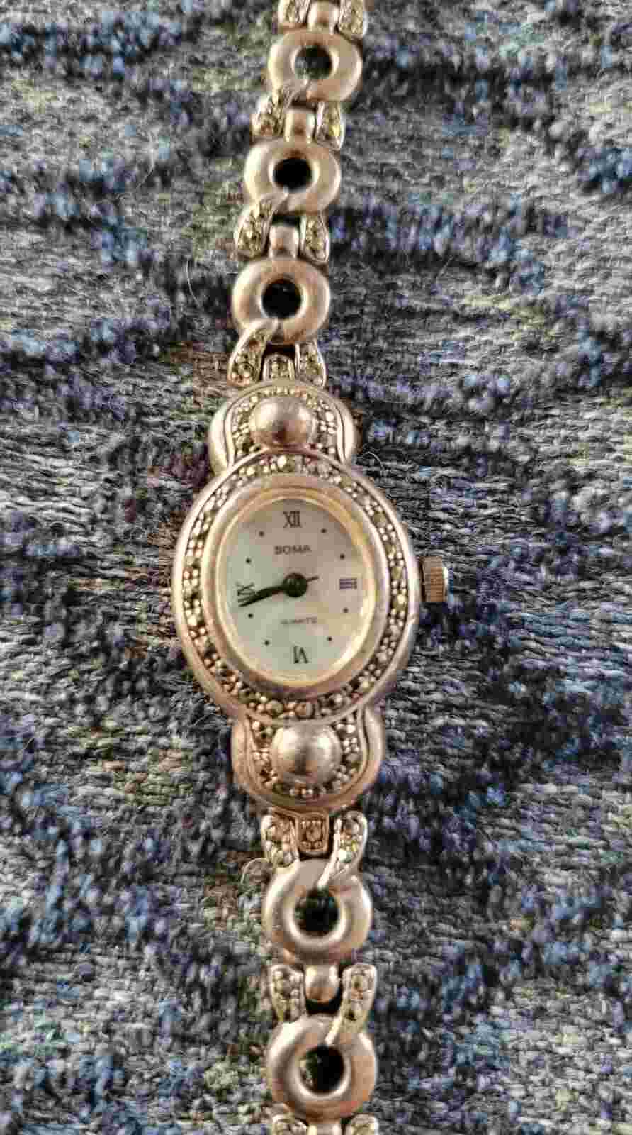 Vintage Boma Watch Solid Sterling Silver Boma Quartz Watch