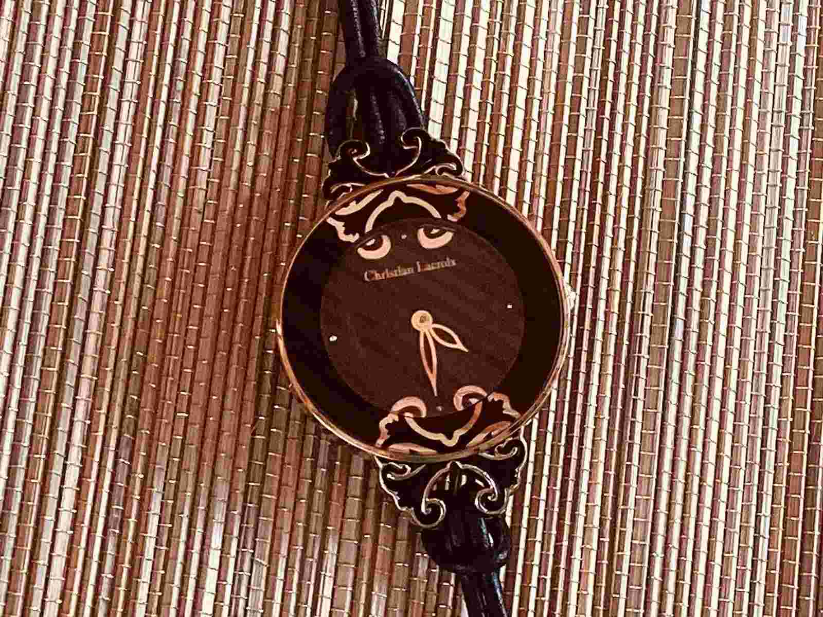 Christian Lacroix Black and Gold Watch New