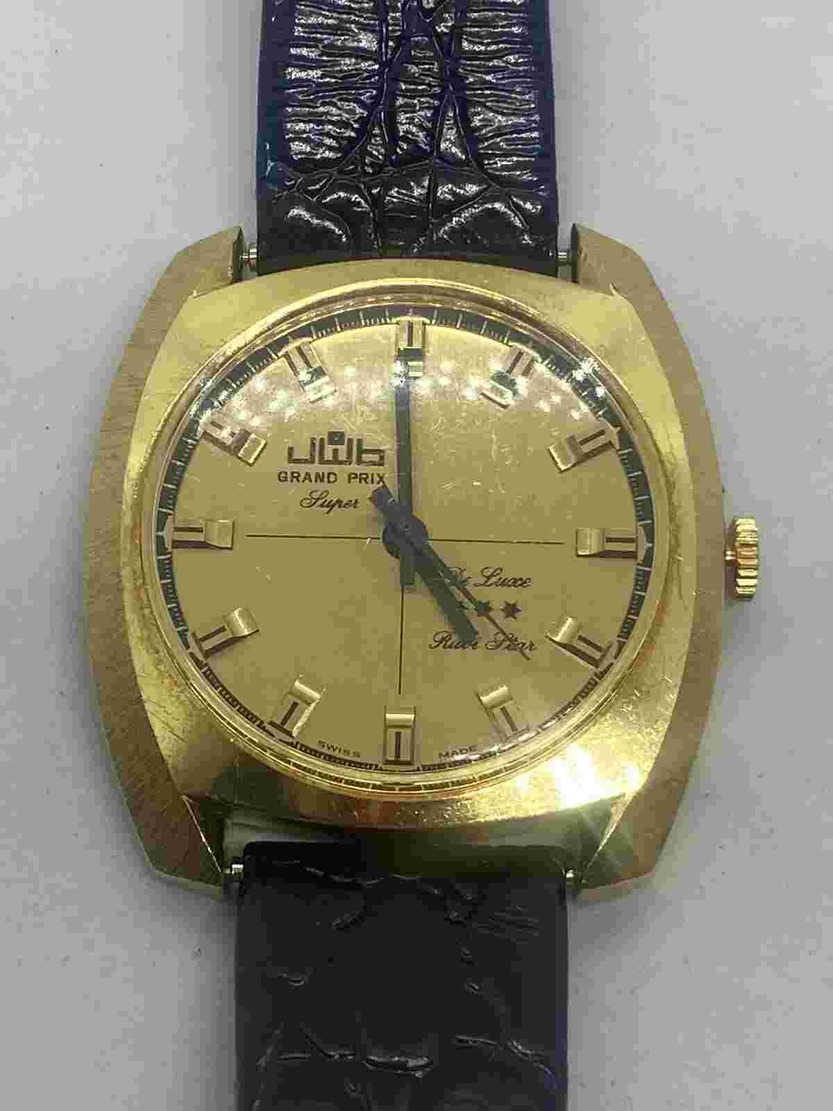 Vintage JWB Grand Prix De Luxe Rubi Star Swiss Made Manual Wind Mens Watch