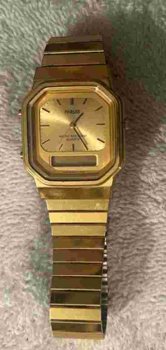 Vintage Phasar Digital Analog Watch Women Gold Tone V041-5130 Battery