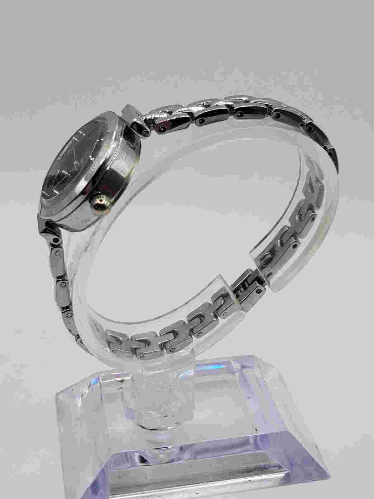 Kimio Ladies Quartz Watch 23mm Round Silver Tone Dainty Metal Link Band