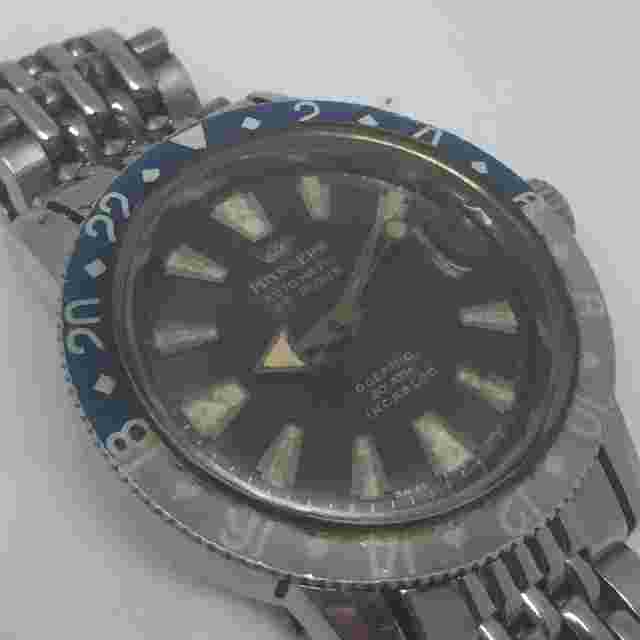 VINTAGE PRYNGEPS OCEANIC AUTOMATIC ETA MOVEMENT PEPSI BEZEL STAINLESS STEEL