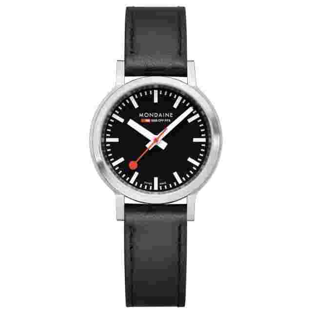Mondaine Stop2Go MST.34020.LBV Steel 34 mm Black Dial Quartz Women's Watch