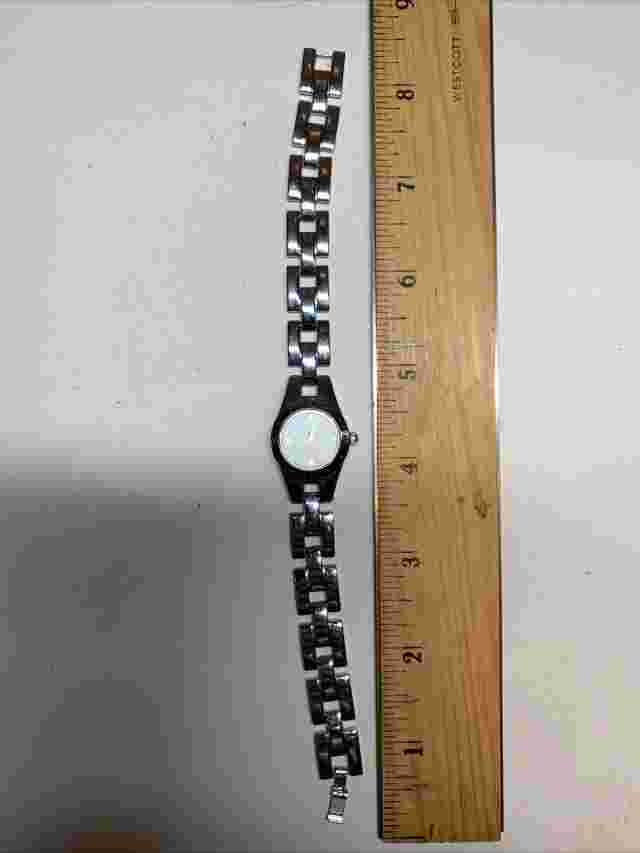 Women's Haband Quartz Watch Silver Bracelet Band White Dial Case Diamond Accent
