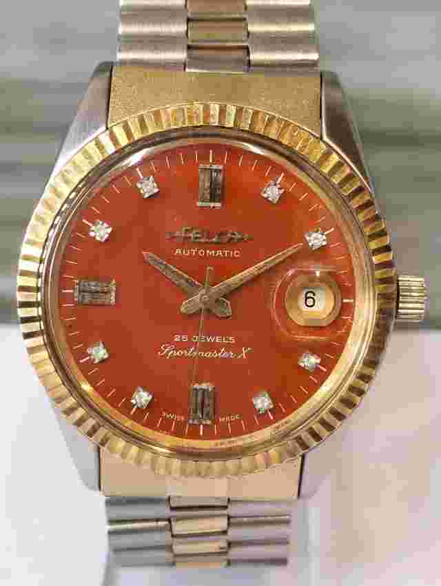 FELCA SPORTMASTER X 25 JEWELS AUTOMATIC 9182-2GF-X SWISS MEN'S FULL WORKING VTG.
