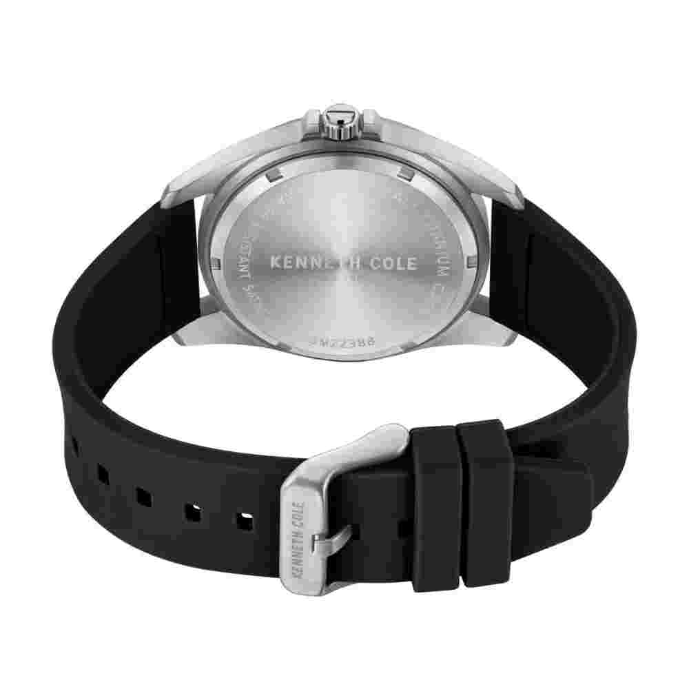 Kenneth Cole Black Dial With Black Silicone Strap Unisex Watch KCWGM2238803