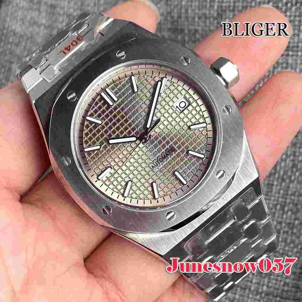 BLIGER 41mm NH35A Automatic Men's Watch Texture Sterile Dial Lume Sapphire Glass