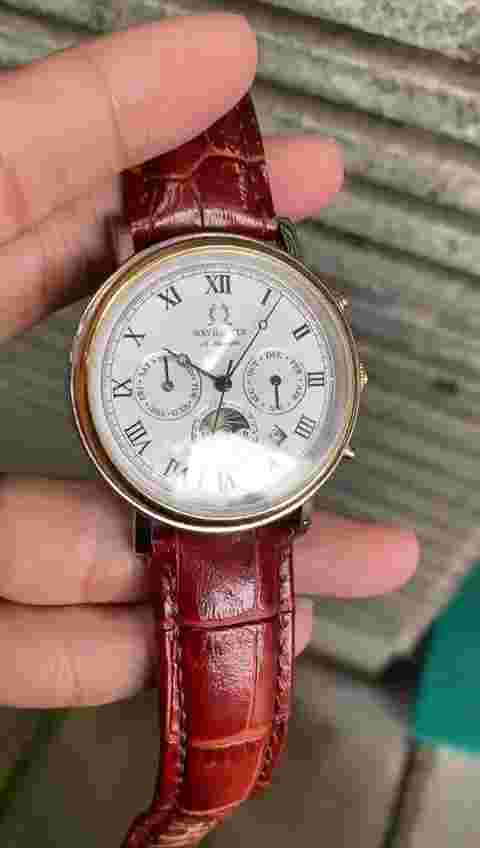 RARE Solvil et Titus Automatic Chronograph Day Date Moonphase Two Tone Vintage