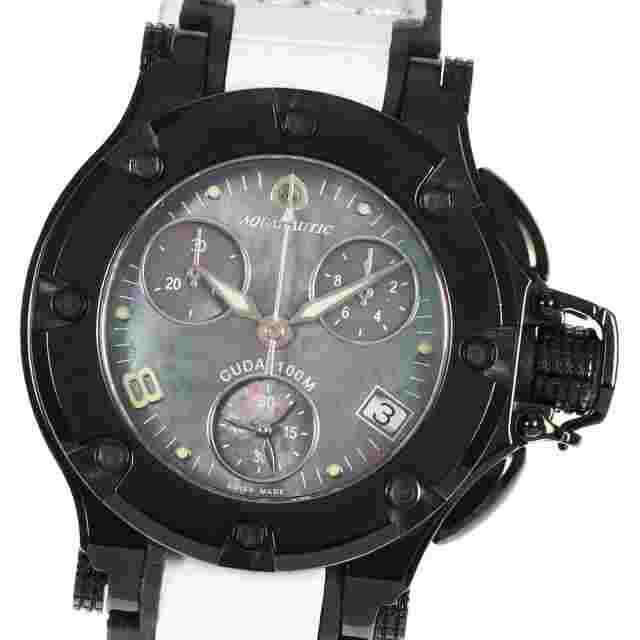 Aquanautic Princess Cuda Chronograph Quartz SS Rubber Dial Black Shell Ladies