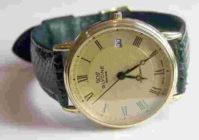 Solid 18K GLYCINE Mens Automatic Watch Ref 3511 1980s*EXLNT* TESTED* LIMITED