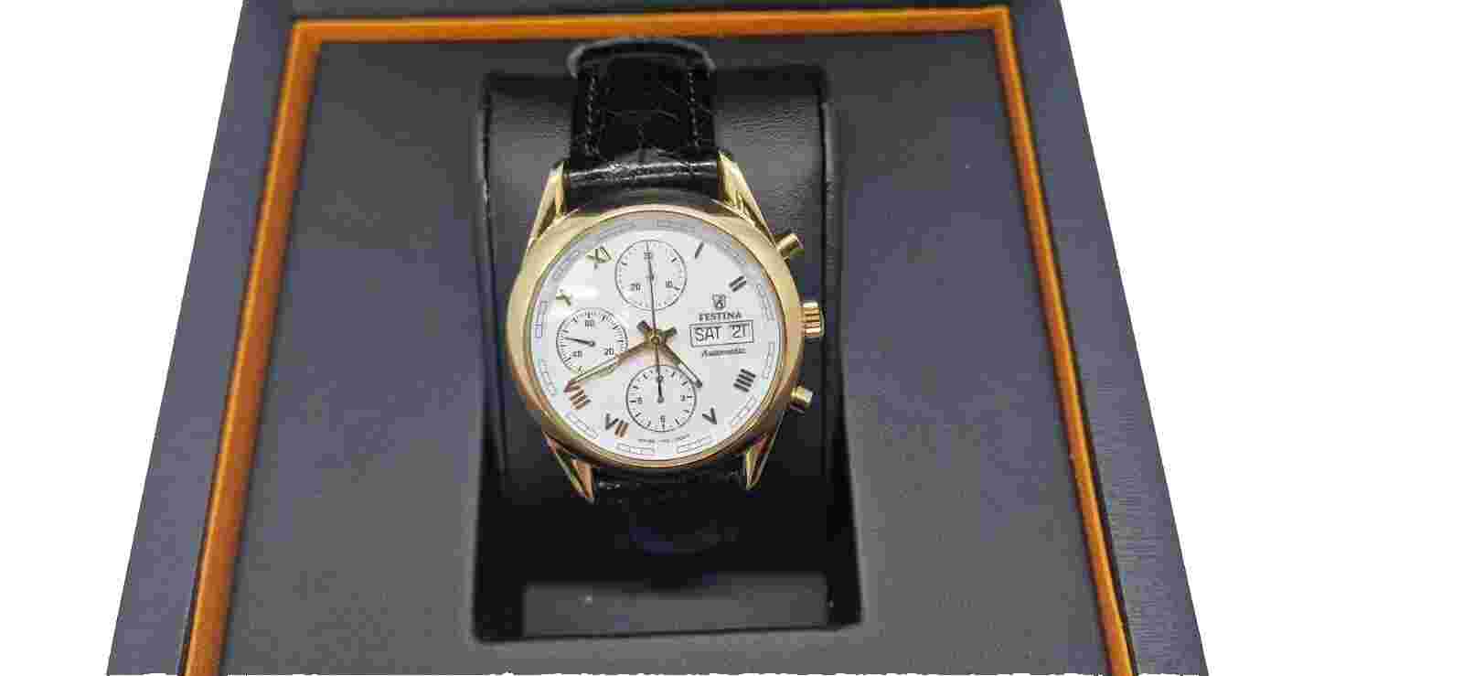 festina 18k gold watch valjoux7750