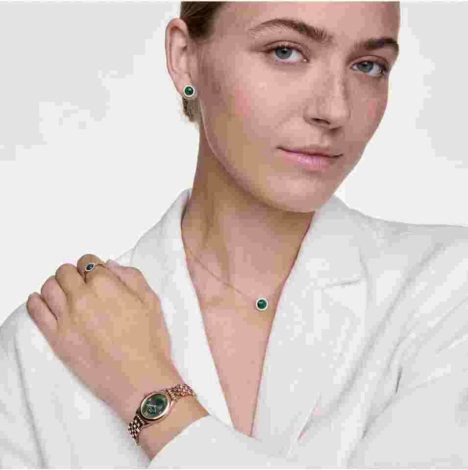 Daniel Wellington Watch Ophelia Mini Beans Link Emerald DW00100806 Rose Gold