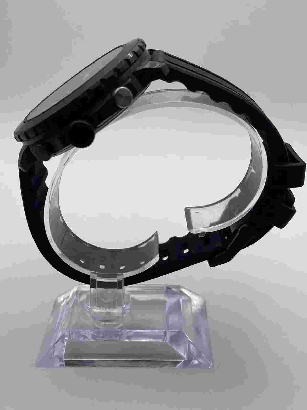Vestal the Yacht 48mm black quartz mens watch boating rubber strap 10 ATM 100m