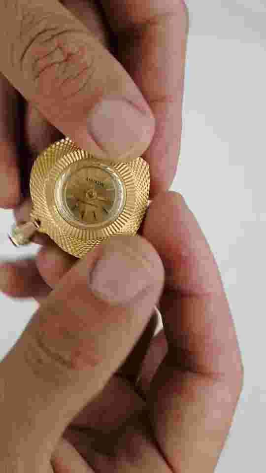 Aseikon De Luxe woman Pendant Watch Chain Mechanical Wind-Up  Gold Plated heart