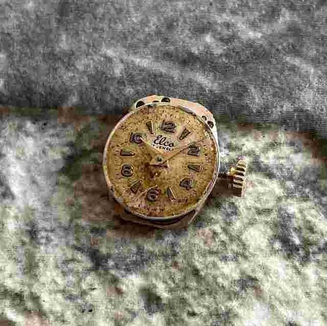 ✩ Vintage ELCO 110 mechanism 50s SWISS MADE wrist watch movement 17 Jewels