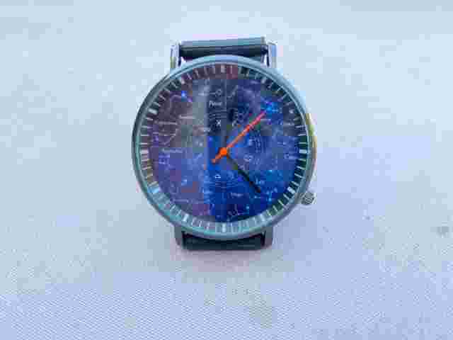 Wristwatch Flat Earth Zodiac Star Chart Constellation Map Astronomy Watch Black